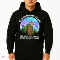 Sloth Hiking Team Funny Sloth Hiking Lover Hoodie thumb 2