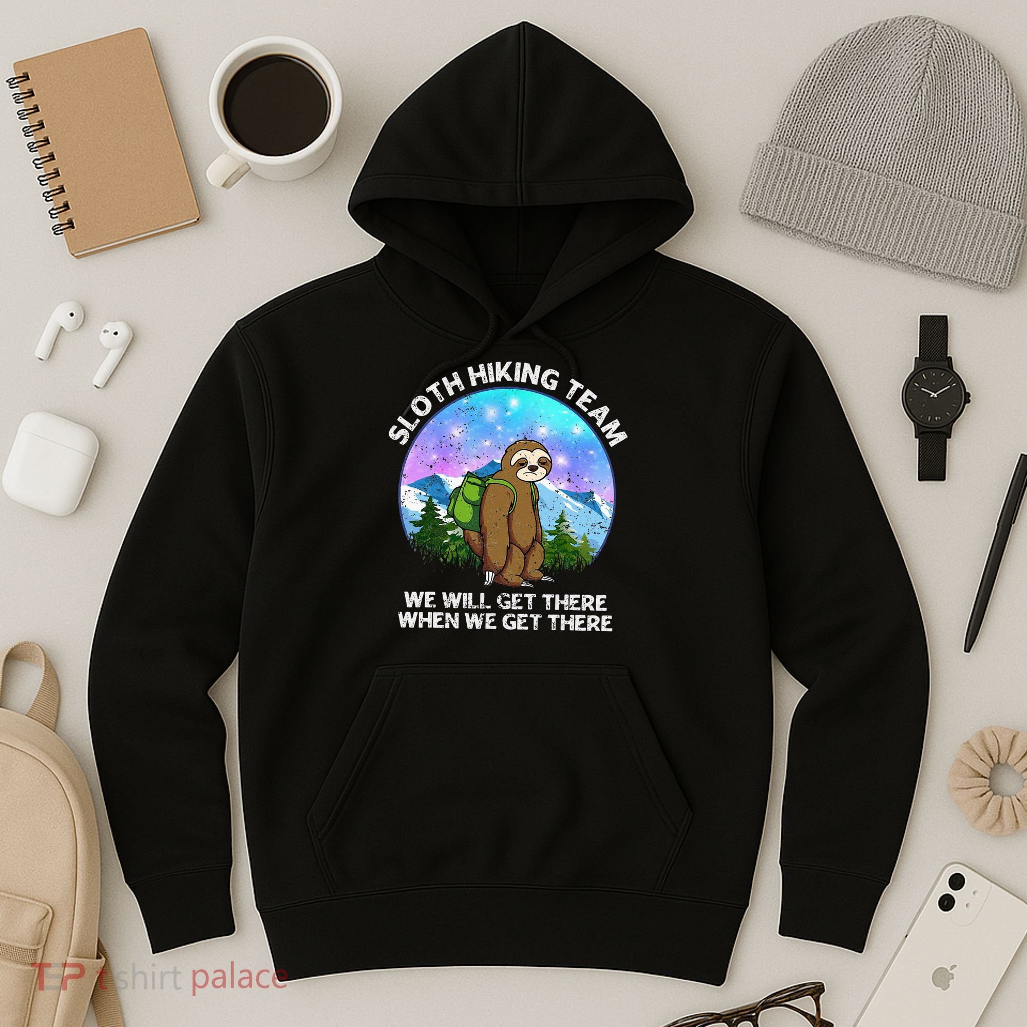 Sloth Hiking Team Funny Sloth Hiking Lover Hoodie