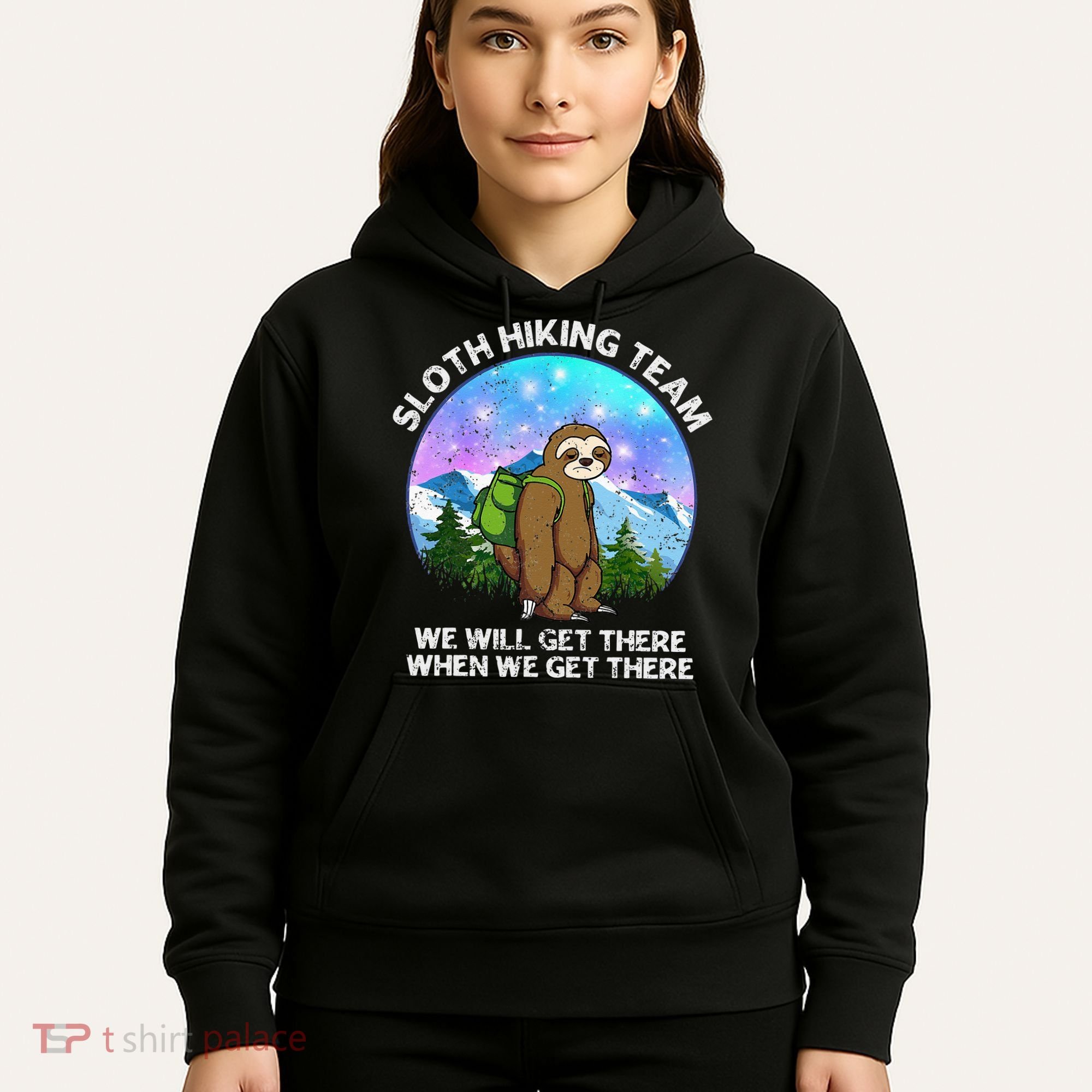 Sloth Hiking Team Funny Sloth Hiking Lover Hoodie