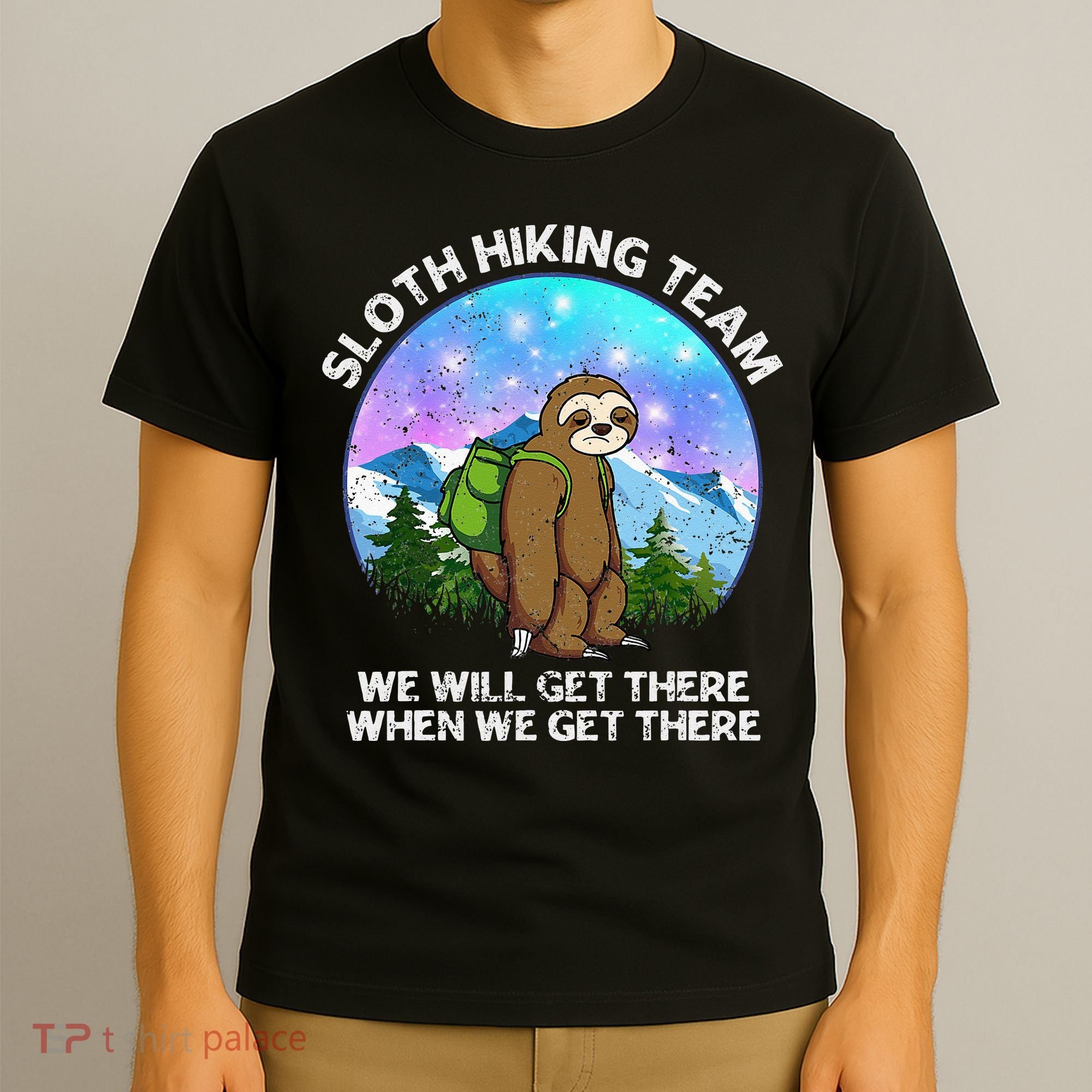 Sloth Hiking Team Funny Sloth Hiking Lover T-Shirt