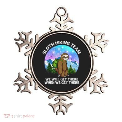 Sloth Hiking Team Funny Sloth Hiking Lover Ornament