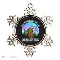 Sloth Hiking Team Funny Sloth Hiking Lover Ornament thumb 0