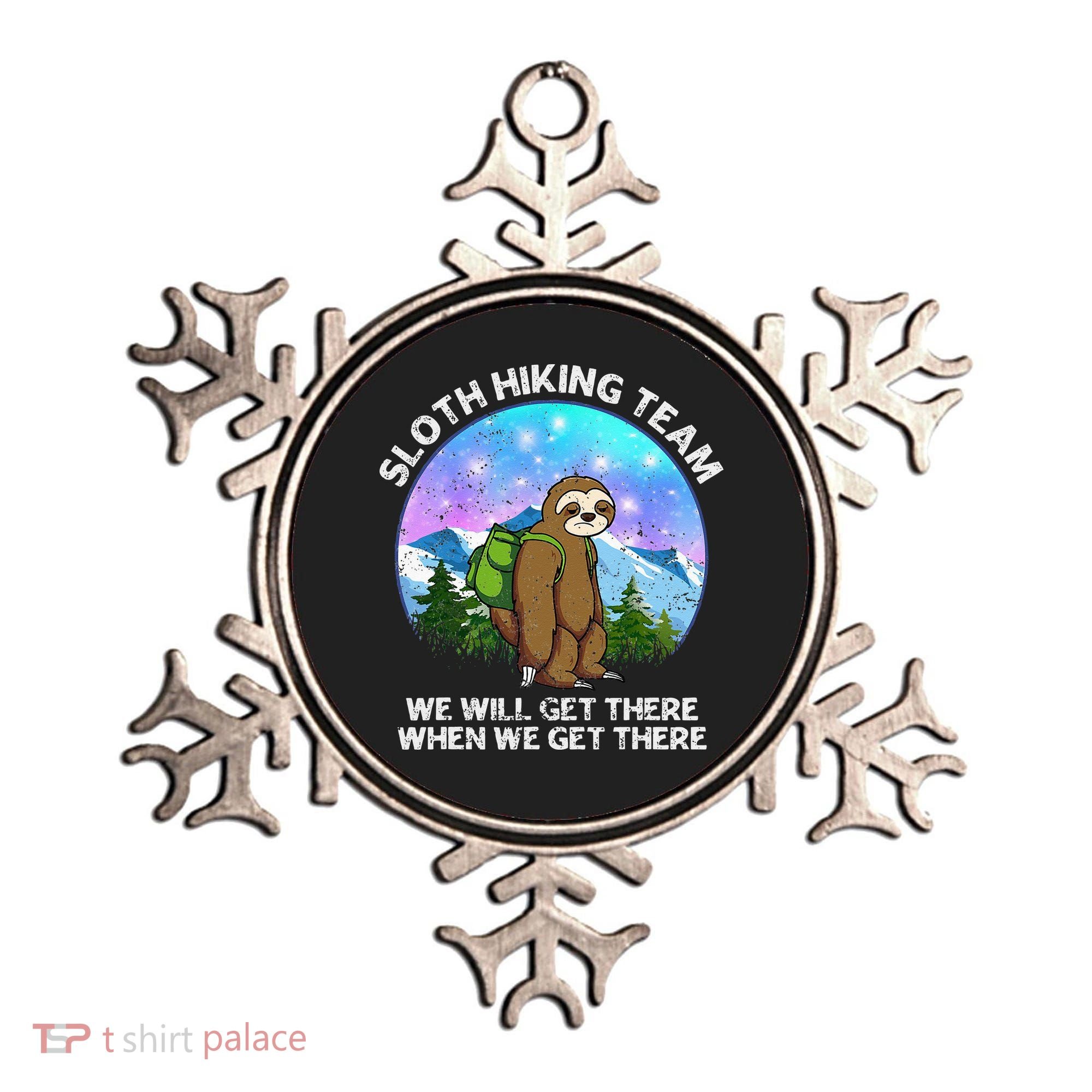 Sloth Hiking Team Funny Sloth Hiking Lover Ornament