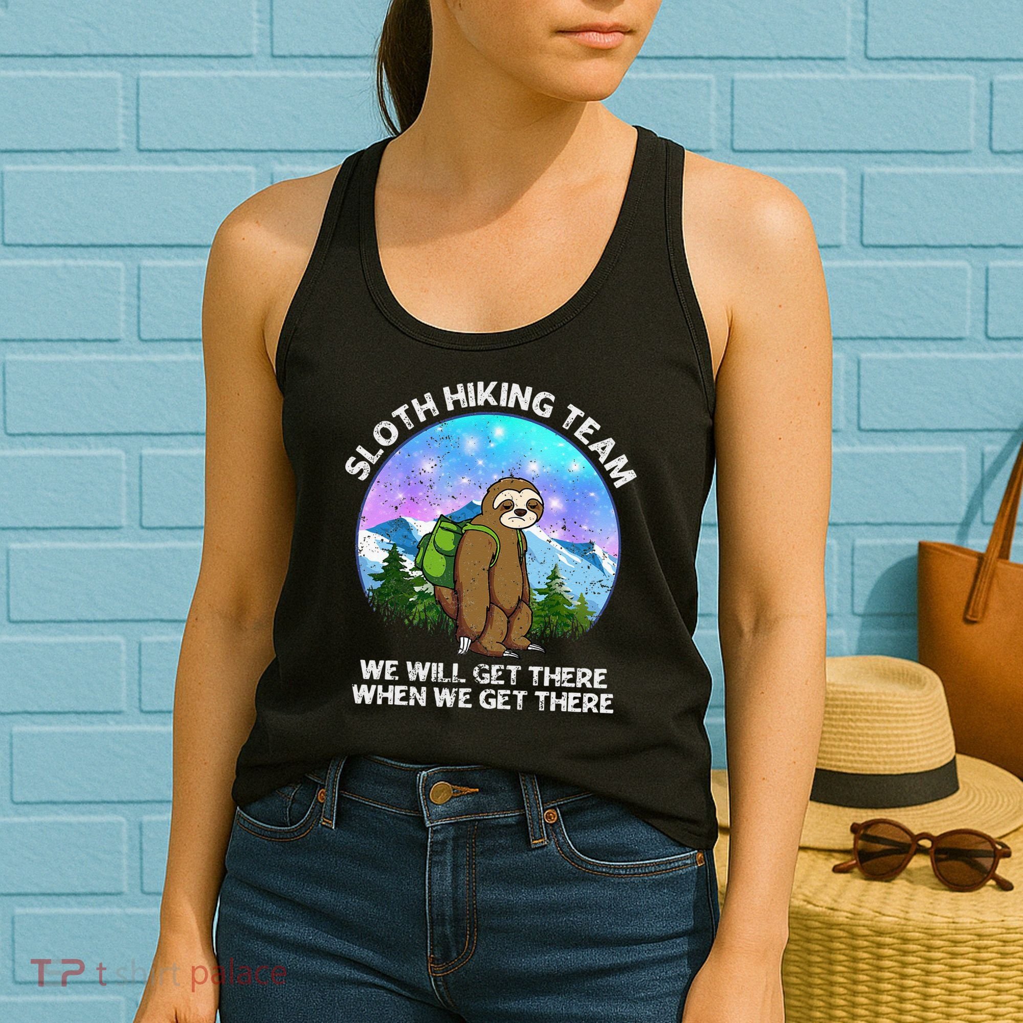 Sloth Hiking Team Funny Sloth Hiking Lover Women's Tank Top