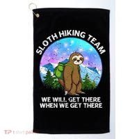 Sloth Hiking Team Funny Sloth Hiking Lover Golf Towel thumb 0