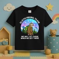 Sloth Hiking Team Funny Sloth Hiking Lover Toddler T-Shirt thumb 3
