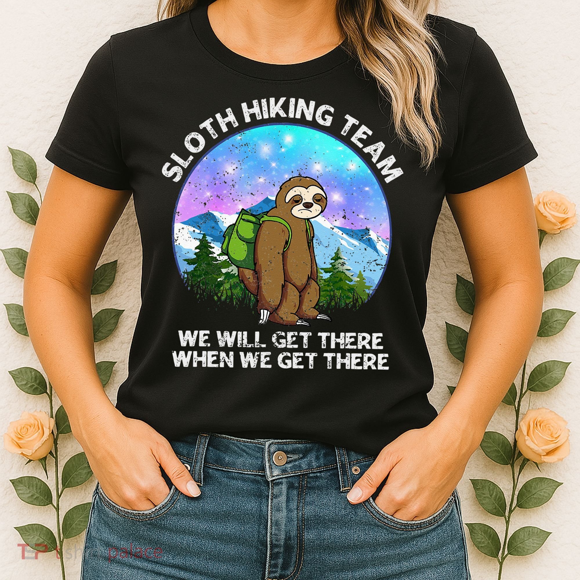 Sloth Hiking Team Funny Sloth Hiking Lover Women's T-Shirt