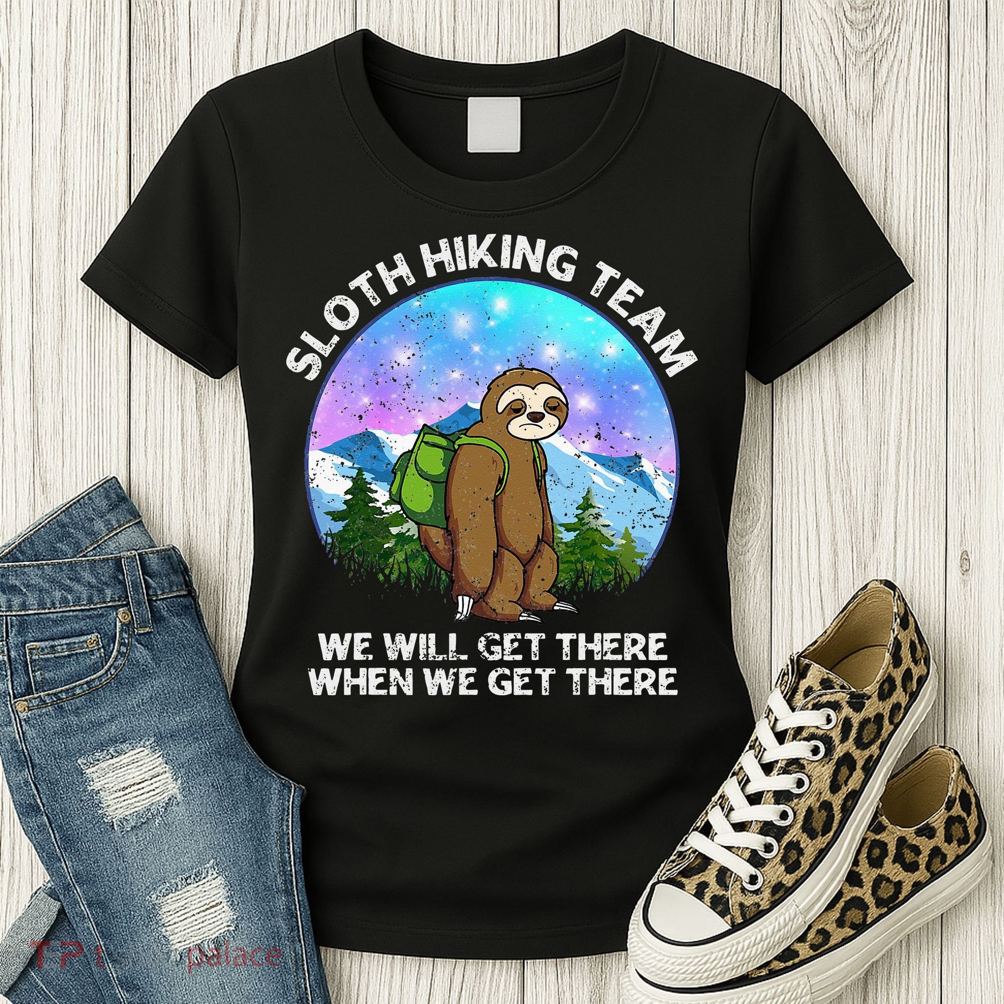 Sloth Hiking Team Funny Sloth Hiking Lover Women's T-Shirt