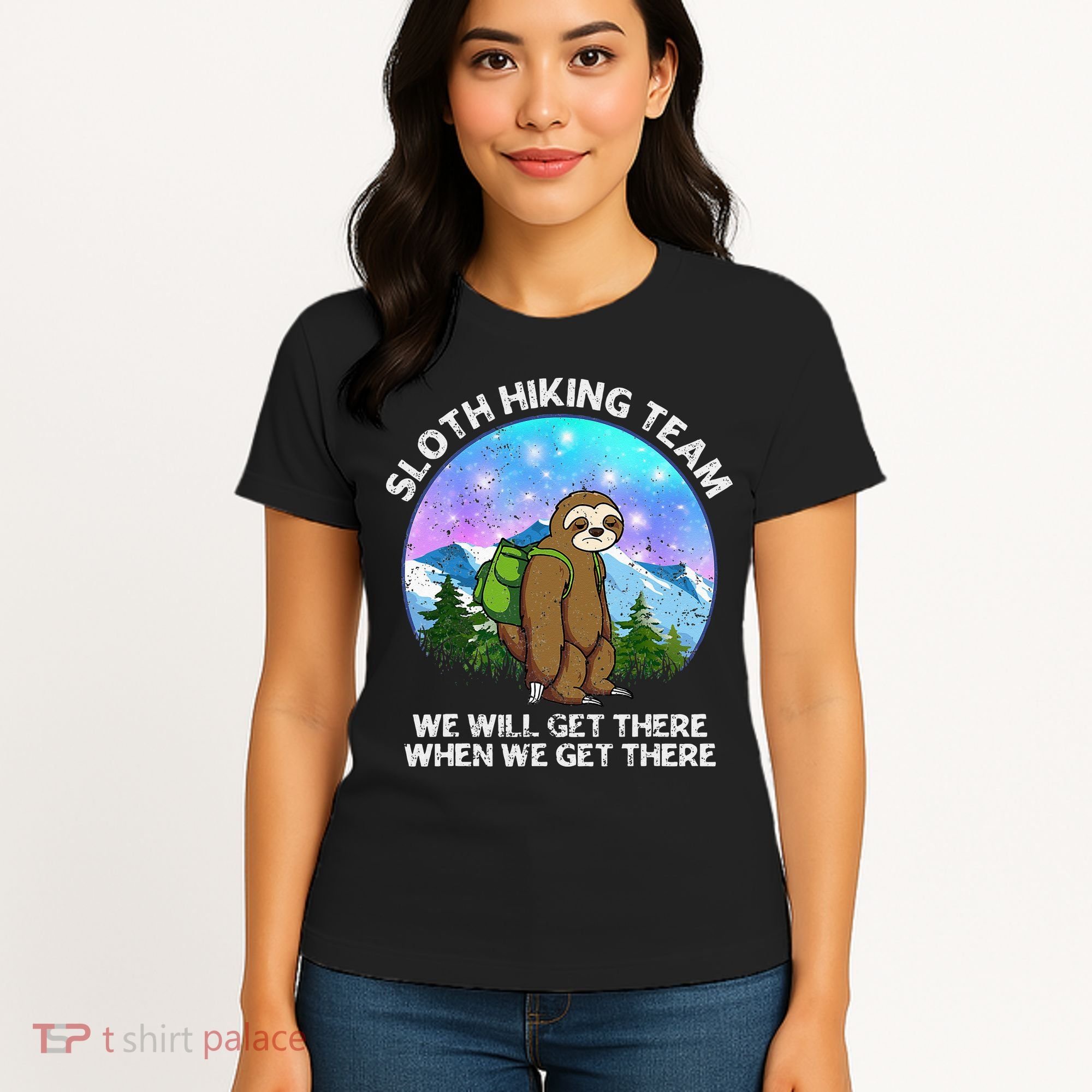 Sloth Hiking Team Funny Sloth Hiking Lover Women's T-Shirt