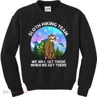 Sloth Hiking Team Funny Sloth Hiking Lover Kids Sweatshirt thumb 0