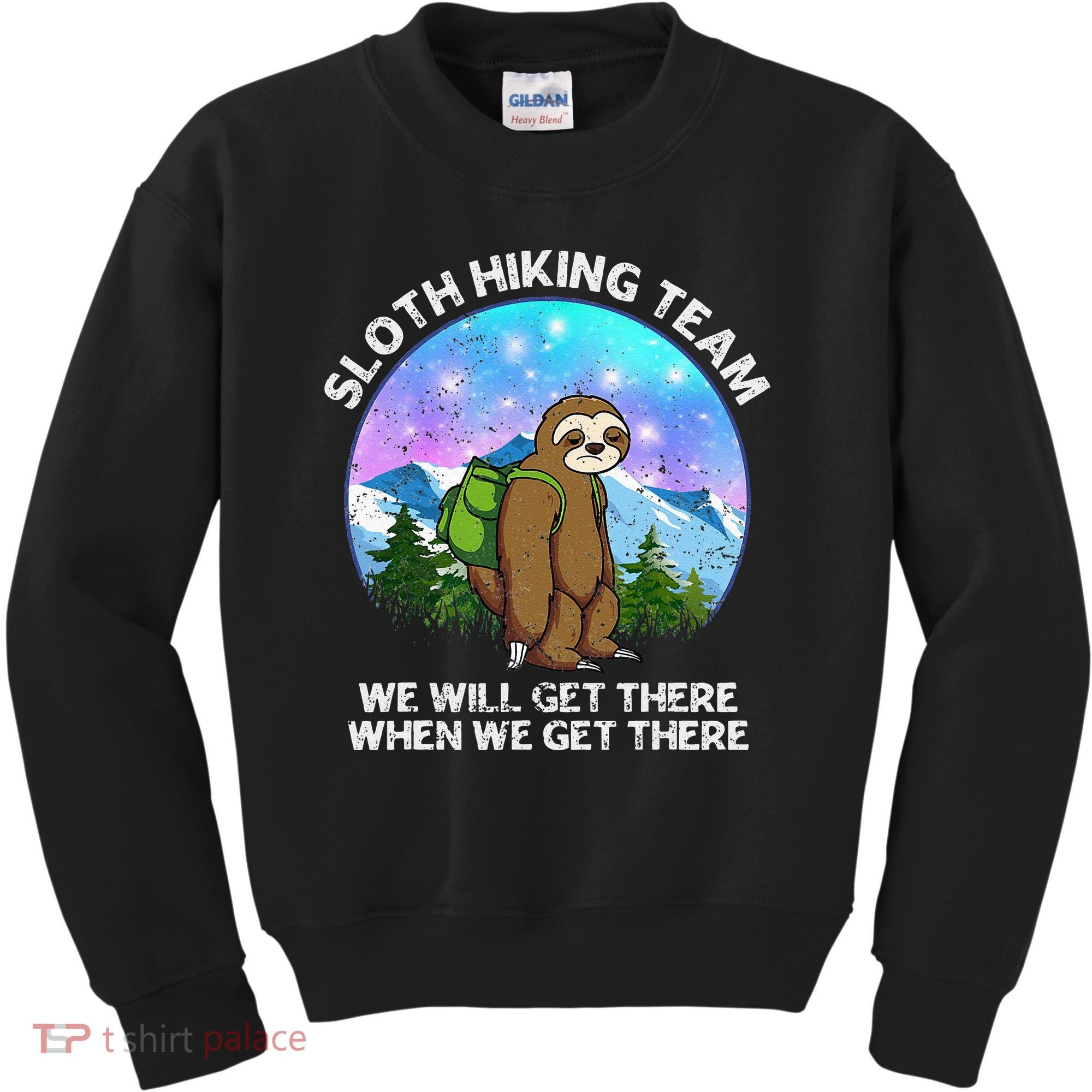 Sloth Hiking Team Funny Sloth Hiking Lover Kids Sweatshirt