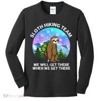 Sloth Hiking Team Funny Sloth Hiking Lover Kids Long Sleeve Shirt thumb 0