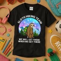Sloth Hiking Team Funny Sloth Hiking Lover Kids T-Shirt thumb 3