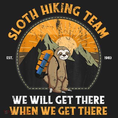 Sloth Hiking Team We Will Get There When We Get There District V.I.T. Heavyweight Hoodie