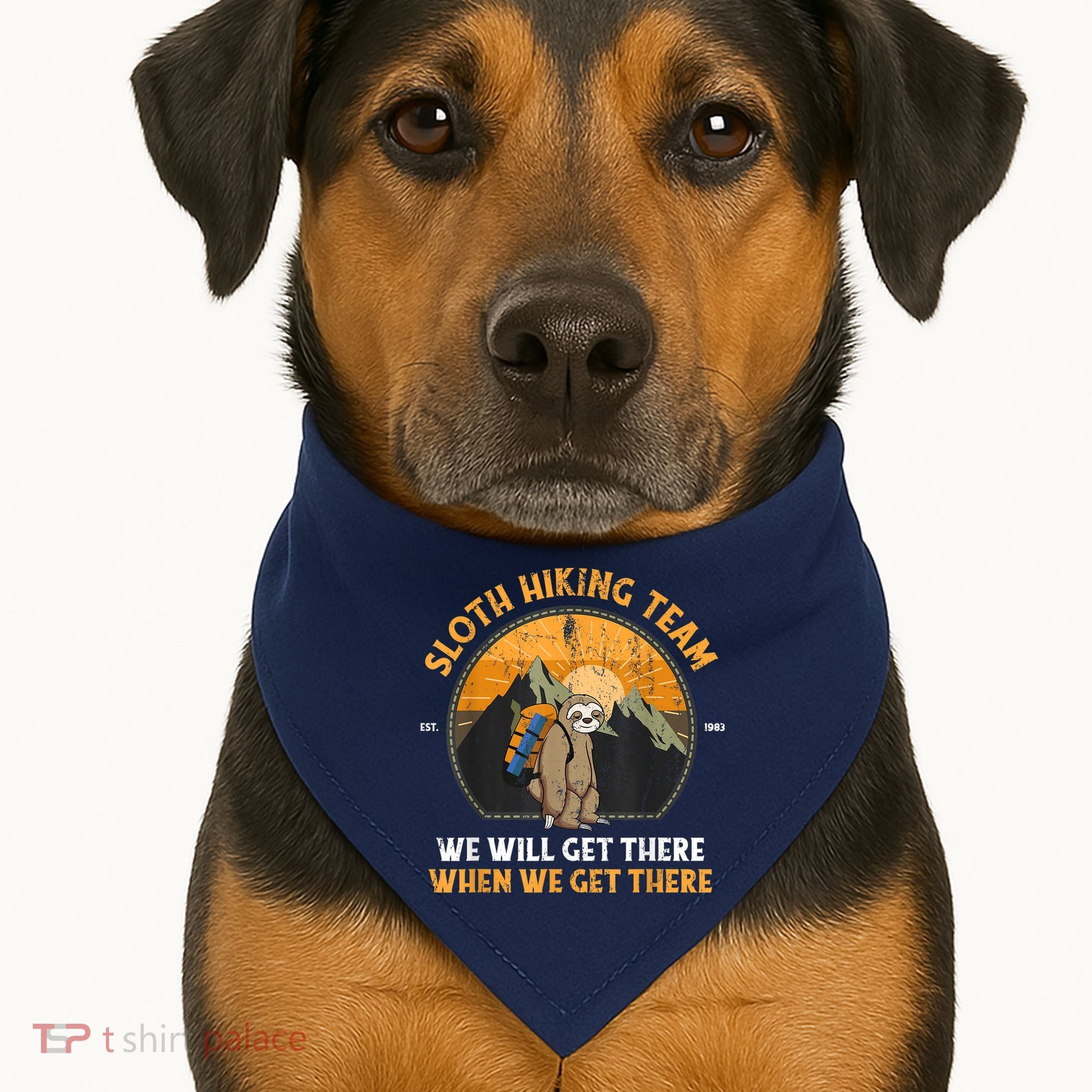 Sloth Hiking Team We Will Get There When We Get There USA-Made Doggie Bandana