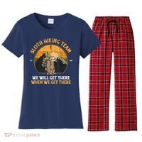 Sloth Hiking Team We Will Get There When We Get There Women's Flannel Pajama Set thumb 0