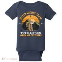 Sloth Hiking Team We Will Get There When We Get There Baby Bodysuit thumb 0