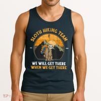 Sloth Hiking Team We Will Get There When We Get There Tank Top thumb 3
