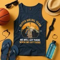 Sloth Hiking Team We Will Get There When We Get There Tank Top thumb 4