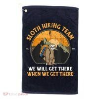 Sloth Hiking Team We Will Get There When We Get There Golf Towel thumb 0