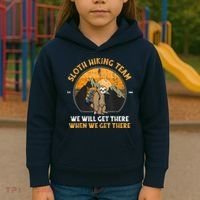 Sloth Hiking Team We Will Get There When We Get There Kids Hoodie thumb 3