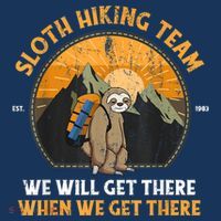 Sloth Hiking Team We Will Get There When We Get There Kids Hoodie thumb 5