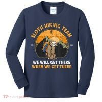 Sloth Hiking Team We Will Get There When We Get There Kids Long Sleeve Shirt thumb 0