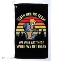 Sloth Hiking Team We Will Get There When We Get ThereFunny Golf Towel thumb 0