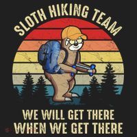 Sloth Hiking Team We Will Get There When We Get ThereFunny Golf Towel thumb 3