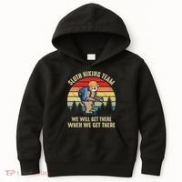 Sloth Hiking Team We Will Get There When We Get ThereFunny Kids Hoodie thumb 0