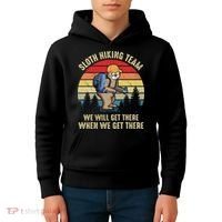Sloth Hiking Team We Will Get There When We Get ThereFunny Kids Hoodie thumb 4