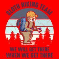 Sloth Hiking Team We Will Get There When We Get ThereFunny Santa Hat thumb 1