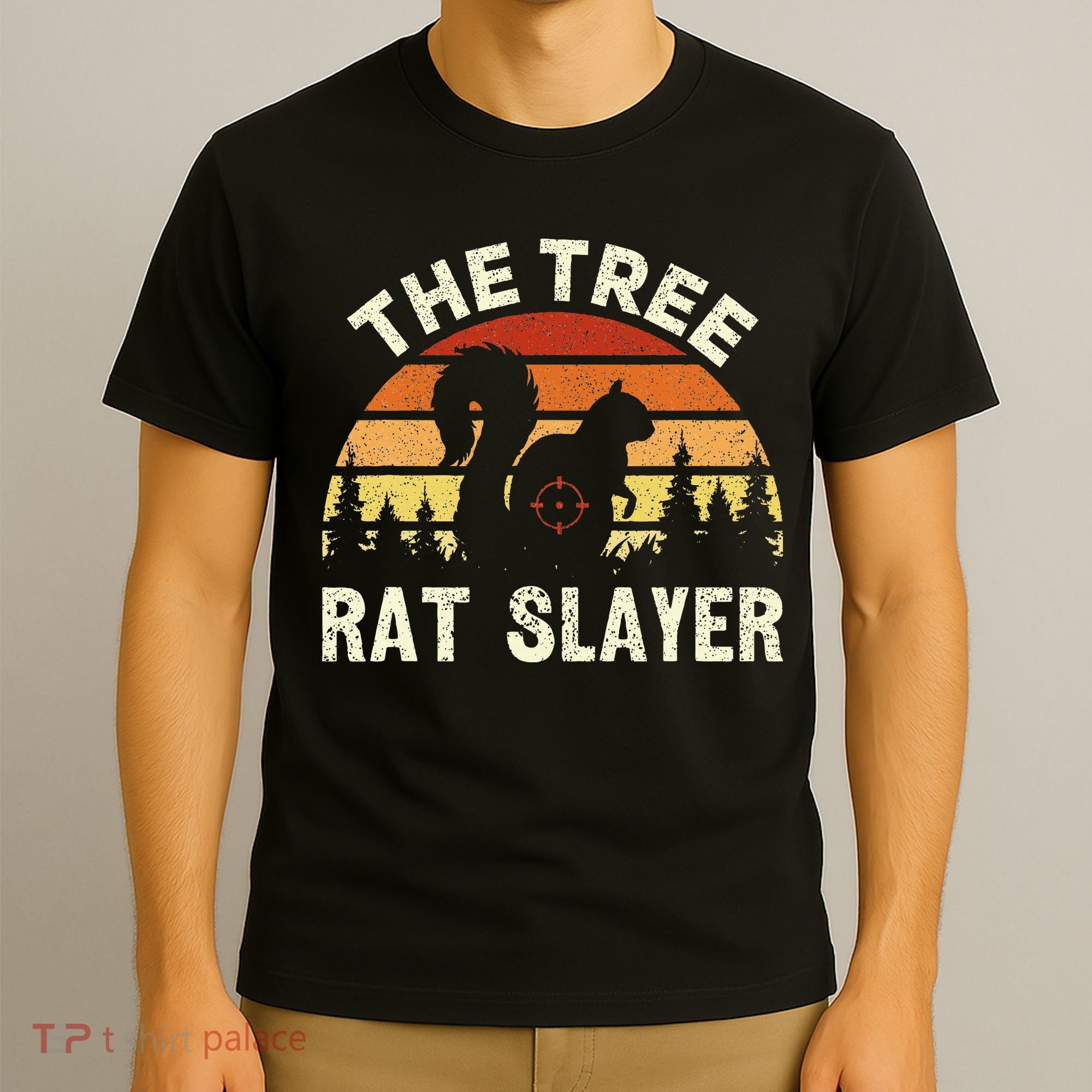 Squirrel Hunter The Tree Rat Slayer Retro Squirrel Hunting T-Shirt