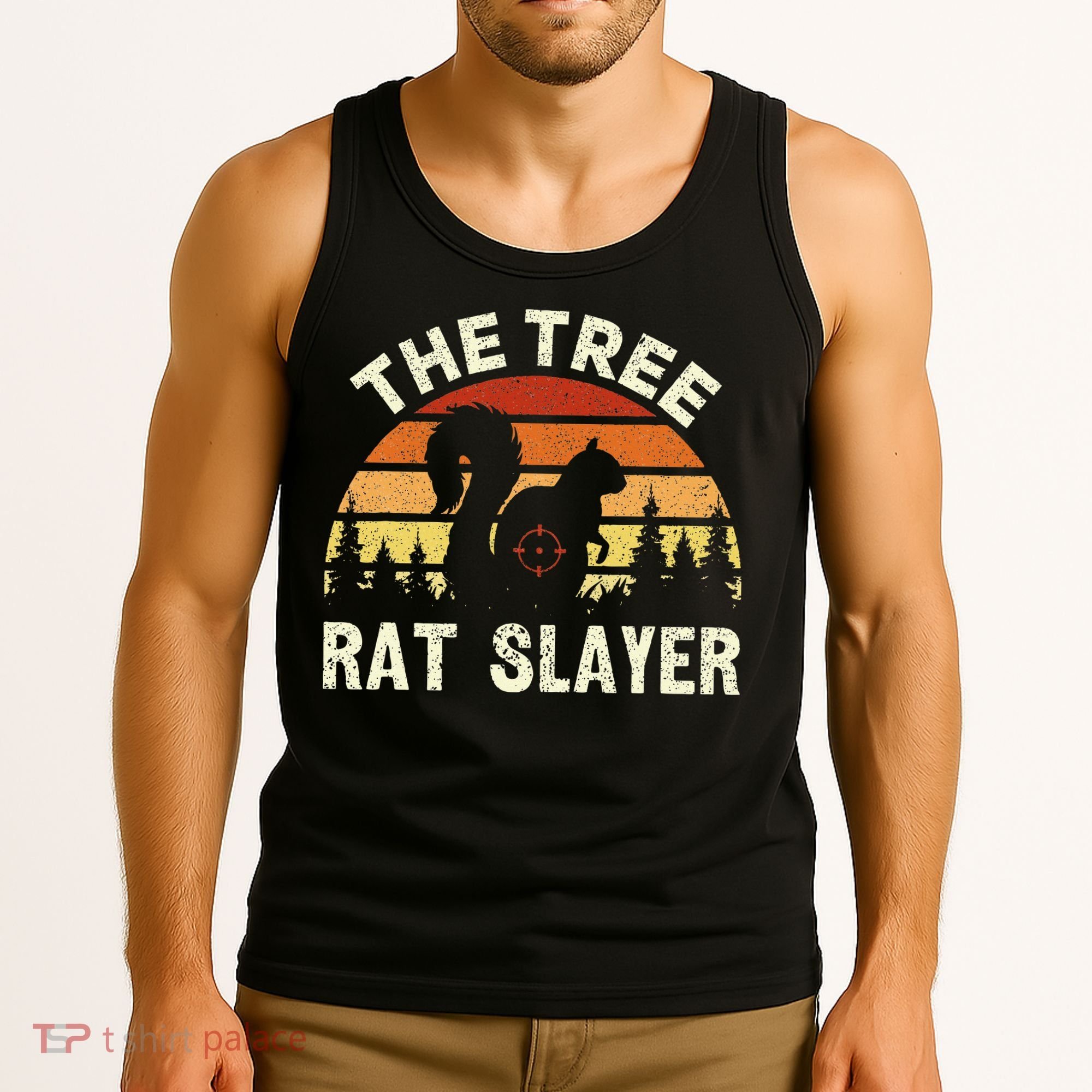 Squirrel Hunter The Tree Rat Slayer Retro Squirrel Hunting Tank Top