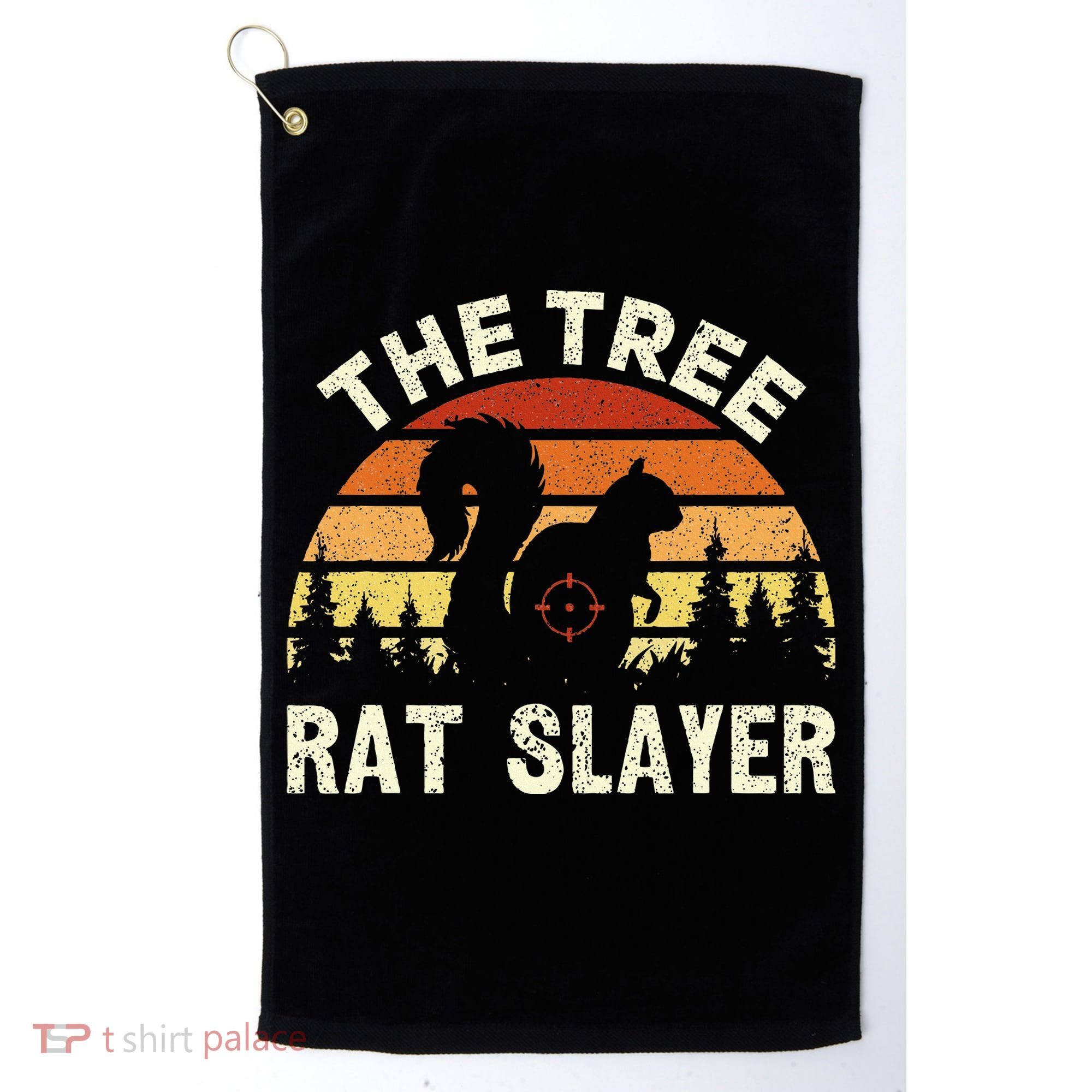 Squirrel Hunter The Tree Rat Slayer Retro Squirrel Hunting Golf Towel