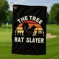 Squirrel Hunter The Tree Rat Slayer Retro Squirrel Hunting Golf Towel thumb 1