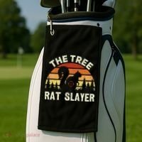 Squirrel Hunter The Tree Rat Slayer Retro Squirrel Hunting Golf Towel thumb 2