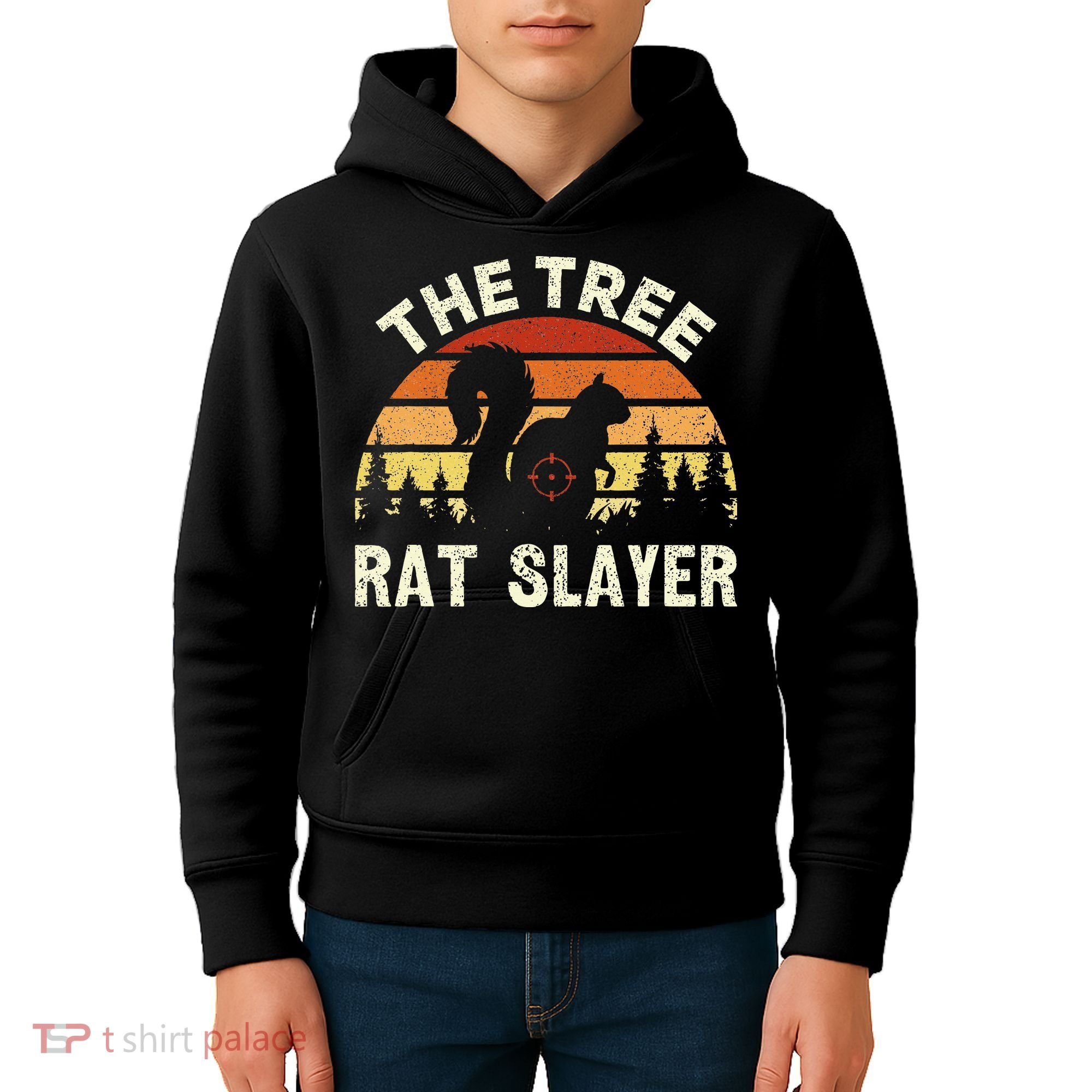 Squirrel Hunter The Tree Rat Slayer Retro Squirrel Hunting Kids Hoodie
