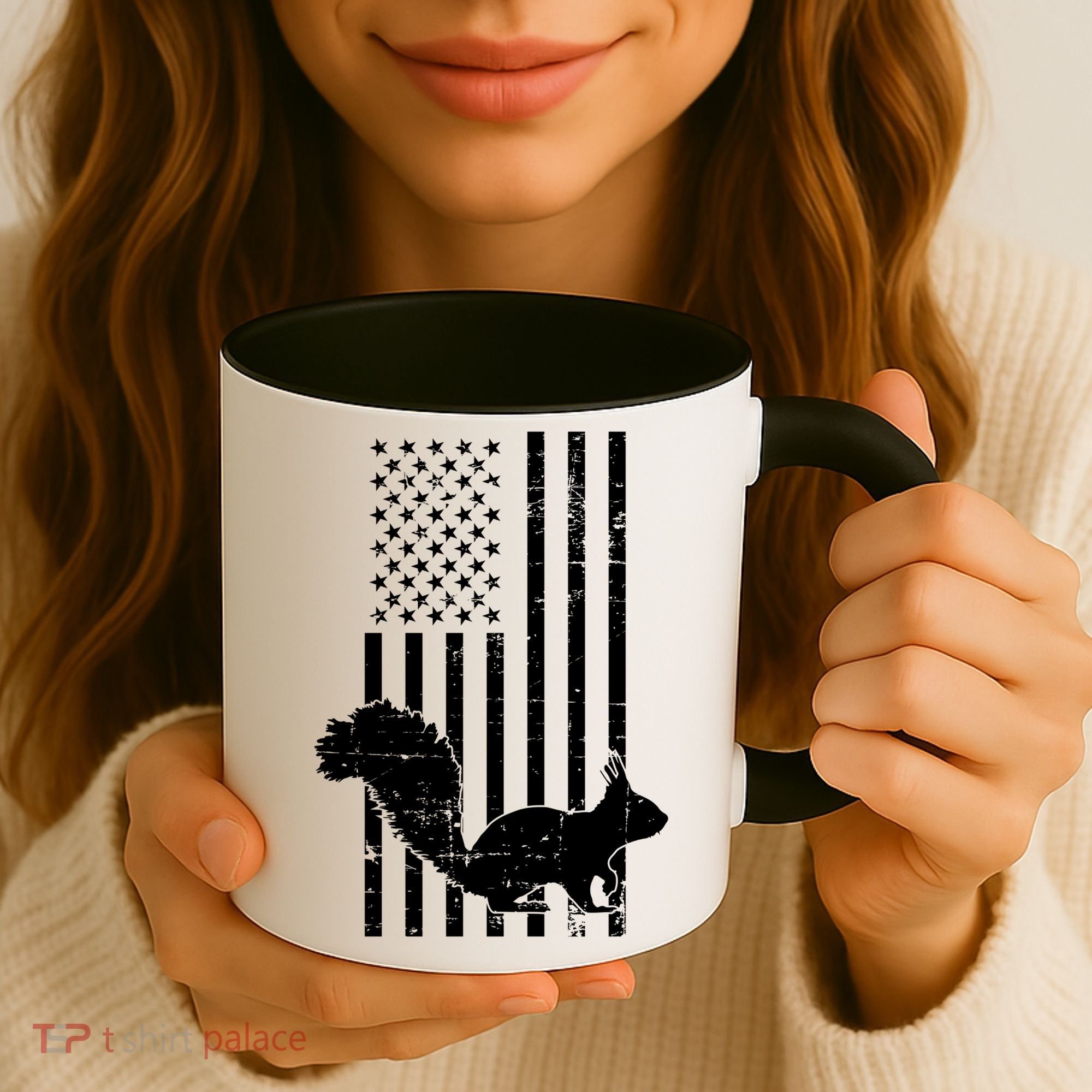 Squirrel Hunting Us Flag Squirrel Hunter Great Gift Coffee Mug