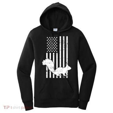 Squirrel Hunting Us Flag Squirrel Hunter Great Gift Women's Hoodie