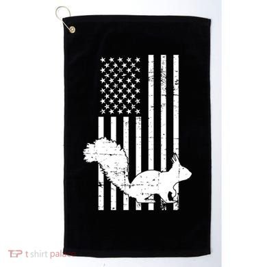 Squirrel Hunting Us Flag Squirrel Hunter Great Gift Golf Towel