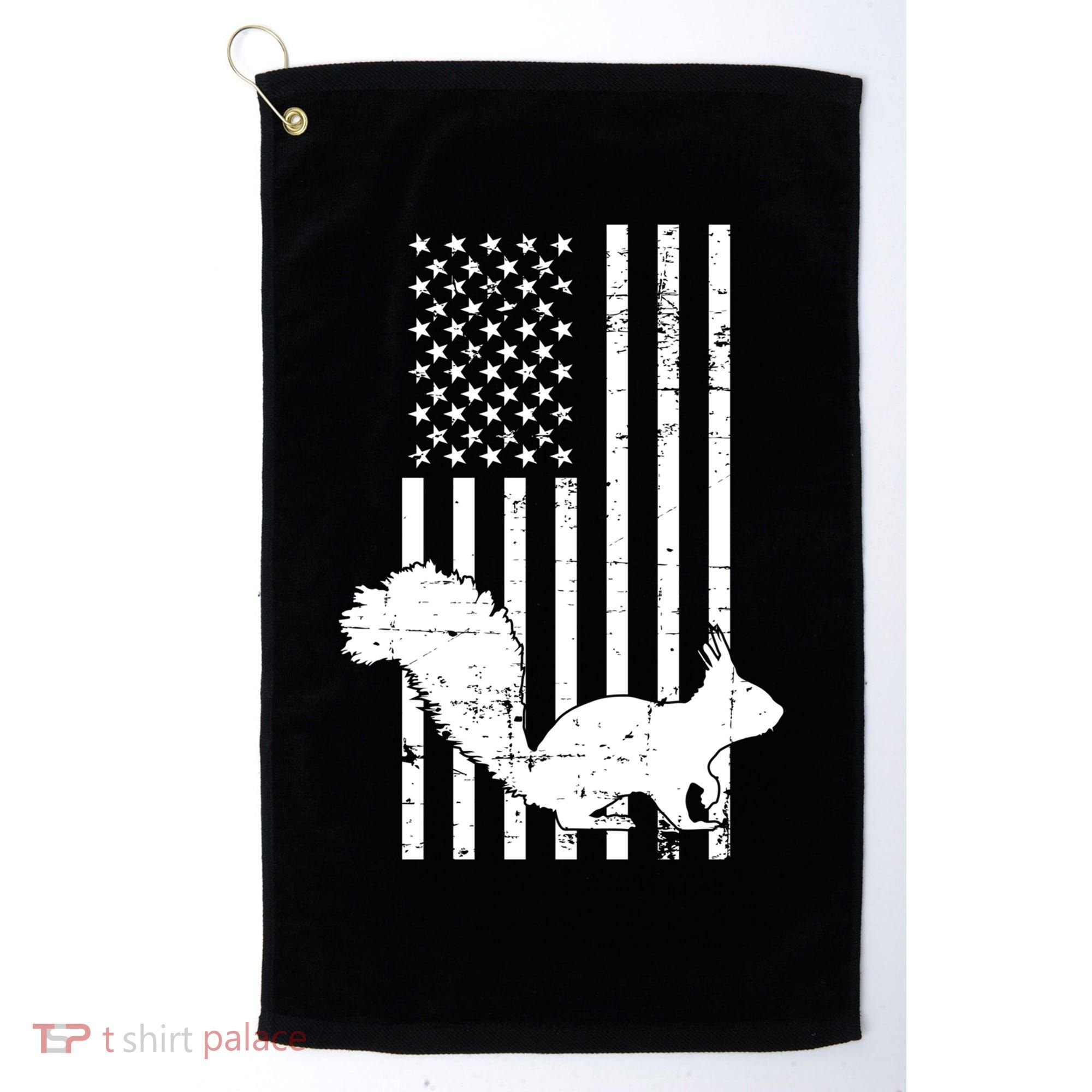 Squirrel Hunting Us Flag Squirrel Hunter Great Gift Golf Towel
