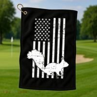 Squirrel Hunting Us Flag Squirrel Hunter Great Gift Golf Towel thumb 1