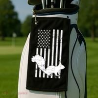 Squirrel Hunting Us Flag Squirrel Hunter Great Gift Golf Towel thumb 2