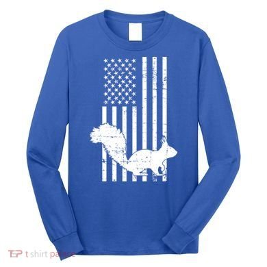 Squirrel Hunting Us Flag Squirrel Hunter Great Gift Long Sleeve Shirt