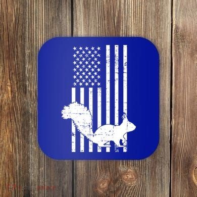 Squirrel Hunting Us Flag Squirrel Hunter Great Gift Coaster