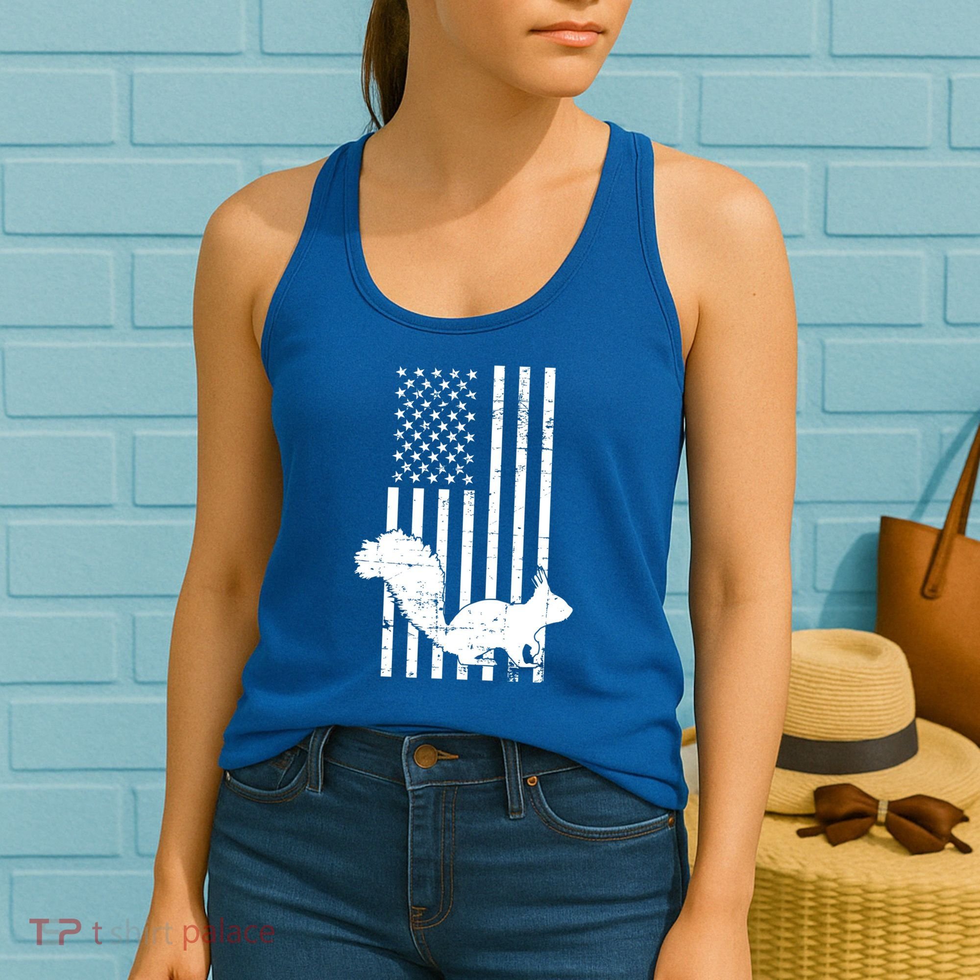 Squirrel Hunting Us Flag Squirrel Hunter Great Gift Women's Tank Top