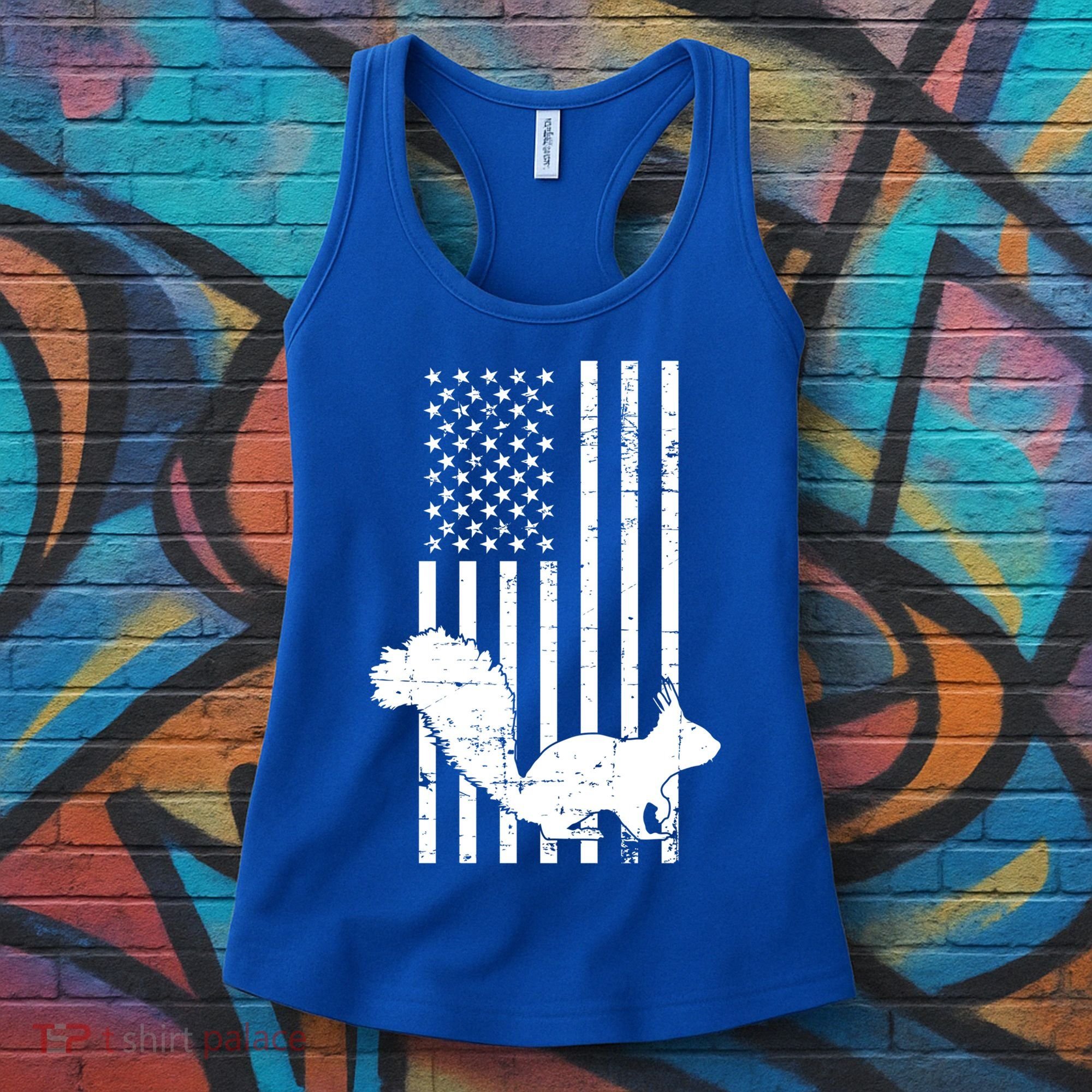 Squirrel Hunting Us Flag Squirrel Hunter Great Gift Women's Tank Top