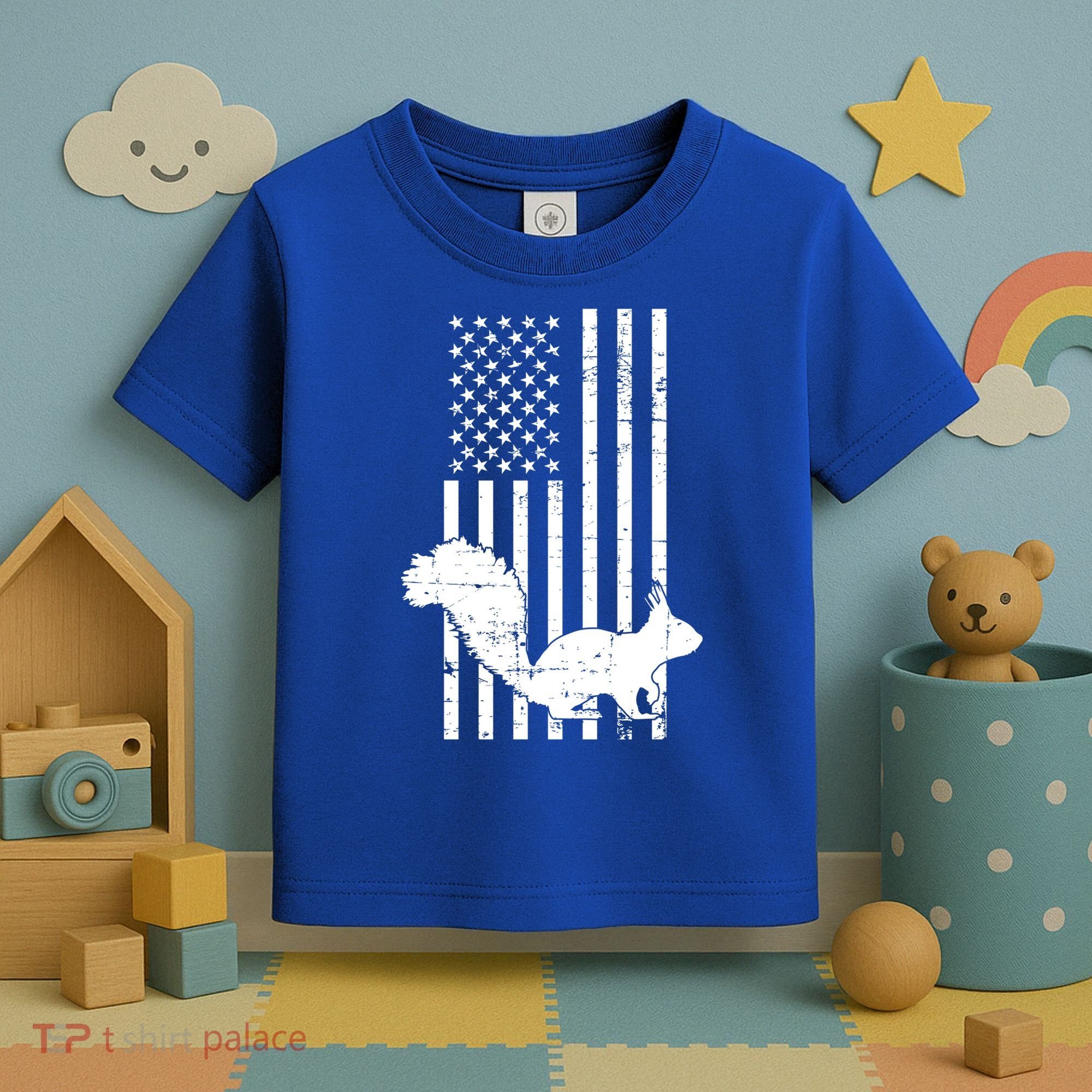 Squirrel Hunting Us Flag Squirrel Hunter Great Gift Toddler T-Shirt