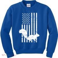 Squirrel Hunting Us Flag Squirrel Hunter Great Gift Kids Sweatshirt thumb 0